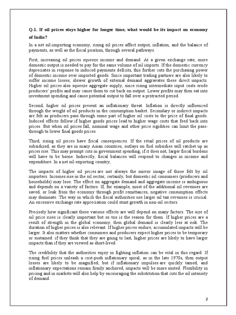Impact of High Oil Prices on India | PDF | Renewable Energy | Energy ...
