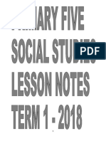 P.5 S.ST Term One Lesson Notes 2017
