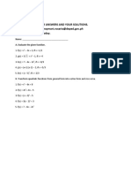 Functions - Activity Take Photos of Your Answers and Your Solutions. EMAIL YOUR WORK at Raymart - Rosario@deped - Gov.ph Submit It Before 5pm Today