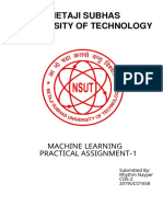 University of Technology Netaji Subhas: Machine Learning Practical Assignment-1