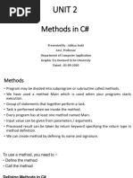 Unit 2: Methods in C#