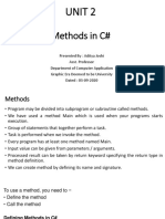 Unit 2: Methods in C#