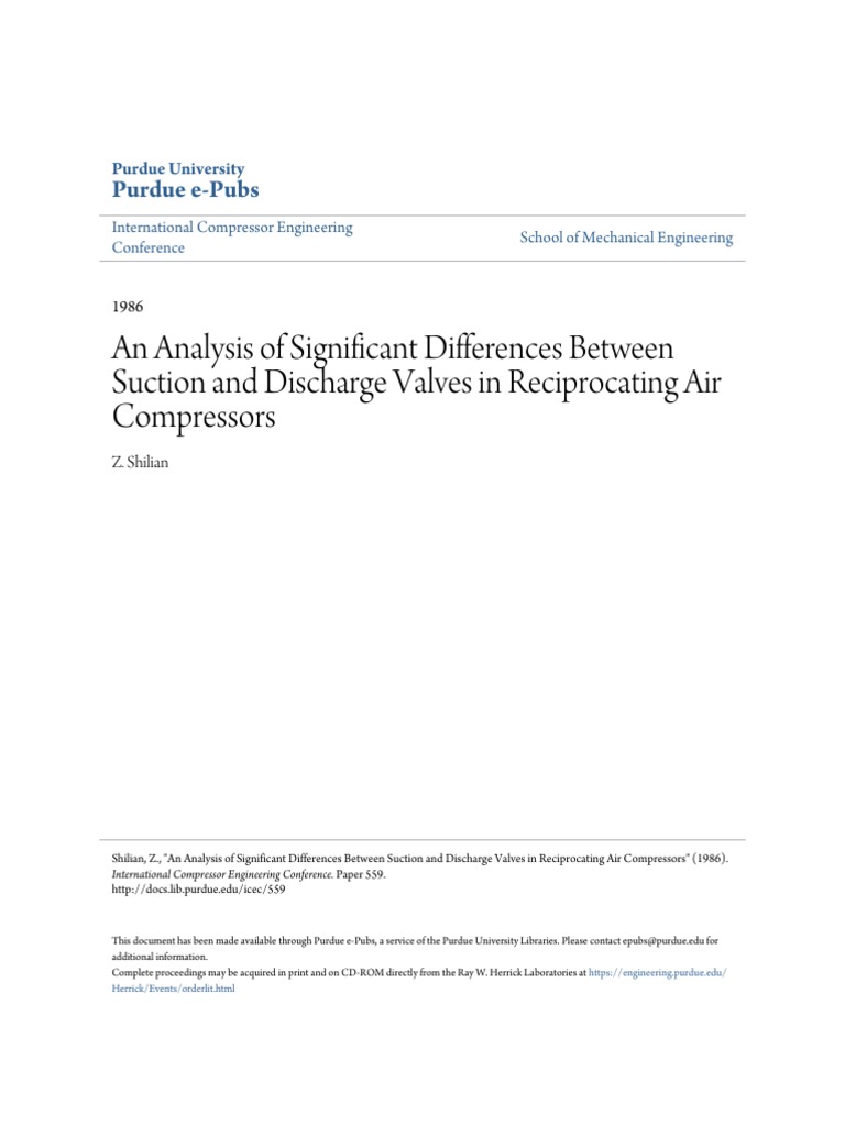 An Analysis of Significant Differences Between Suction and Discharge