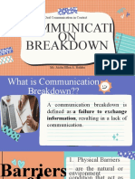 Communicati ON Breakdown: Oral Communication in Context