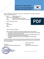 Memorandum of Understanding Sma Unggul Cut Nyak Dhien Indonesia and Hanwool High School Korea Fixed