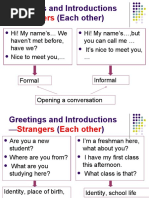 Strangers: Greetings and Introductions - (Each Other)