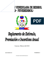 2010 - FVB - Reglamento de Estimulo, Premiacion e Incentivos
