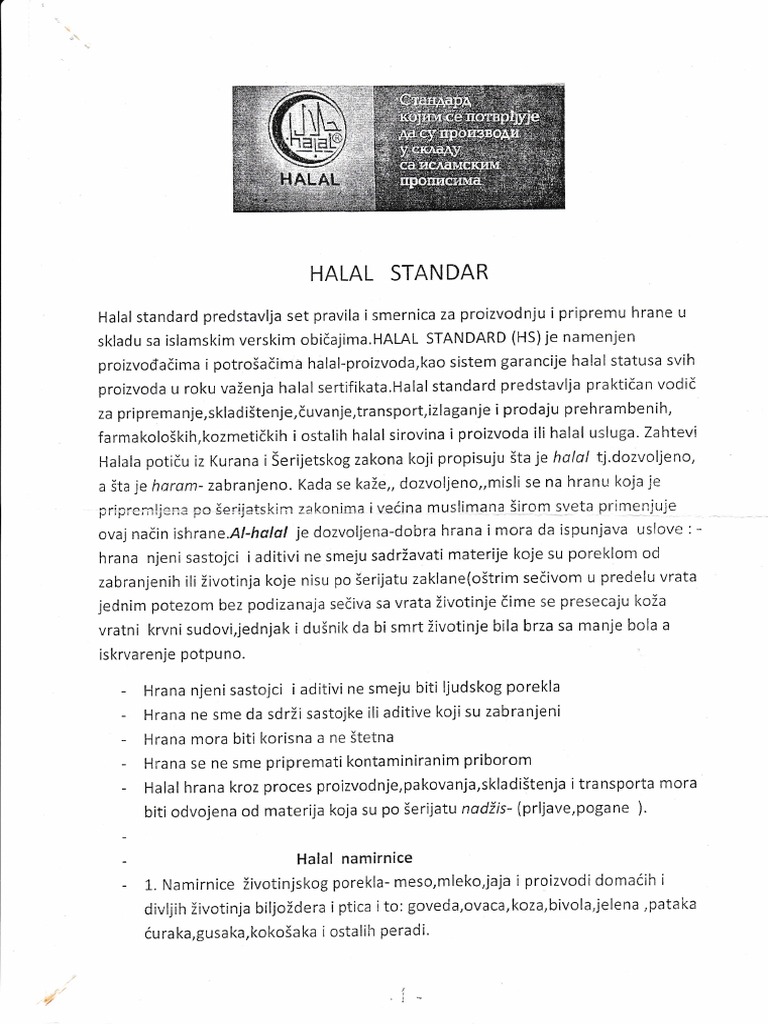 Halal Standard | PDF