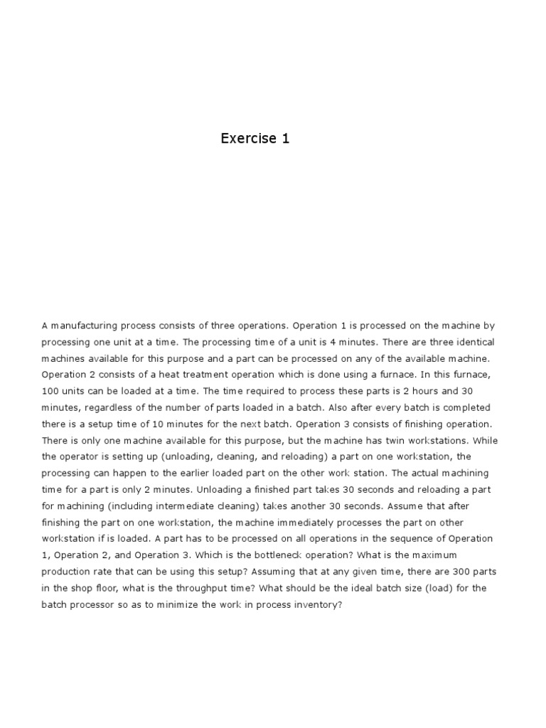 Process Analysis - Exercises | PDF | Central Processing Unit ...