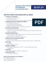 Servicio Público de Adoración Al Señor - Julio 27 de 2021