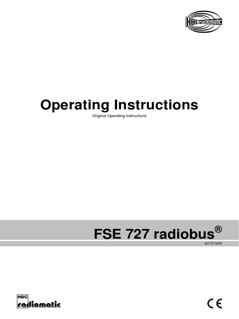 Original Operating Instructions | PDF | Radio | Switch