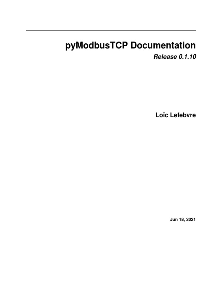 pyModbusTCP Client Documentation | PDF | Integer (Computer Science ...