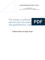 The impact of political party control over the exercise of the parliamentary mandate