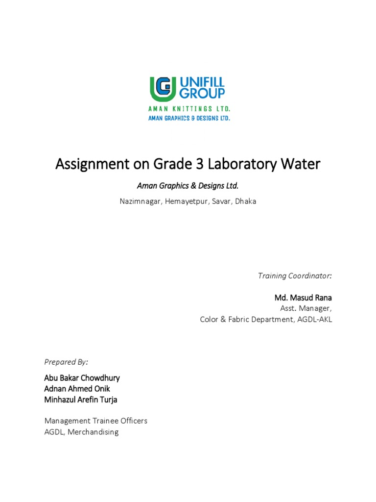 Assignment On Grade 3 Water PDF Water Purified Water