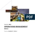 Operations Management: Course No.: BME 1