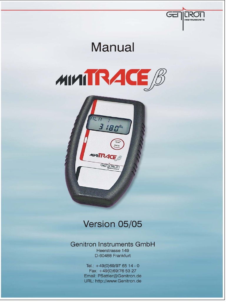 MiniTRACE β Instruction Manual | PDF | Calibration | Software