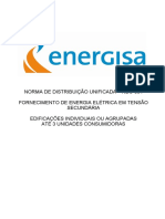 Norma de Distribuição Unificada Ndu-001 Fornecimento de Energia Elétrica em Tensão Secundária