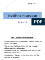 Indefinite Integration: Mathematics II Spring 2020