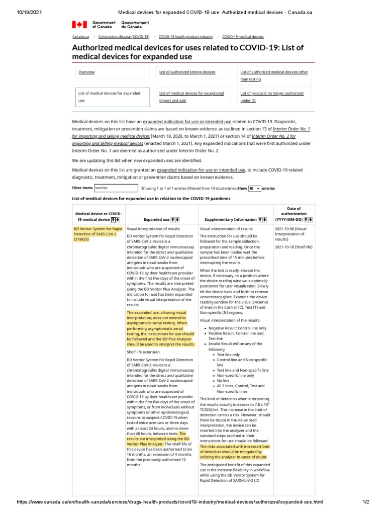 List of Medical Devices For Expanded Use Download Free PDF Medical