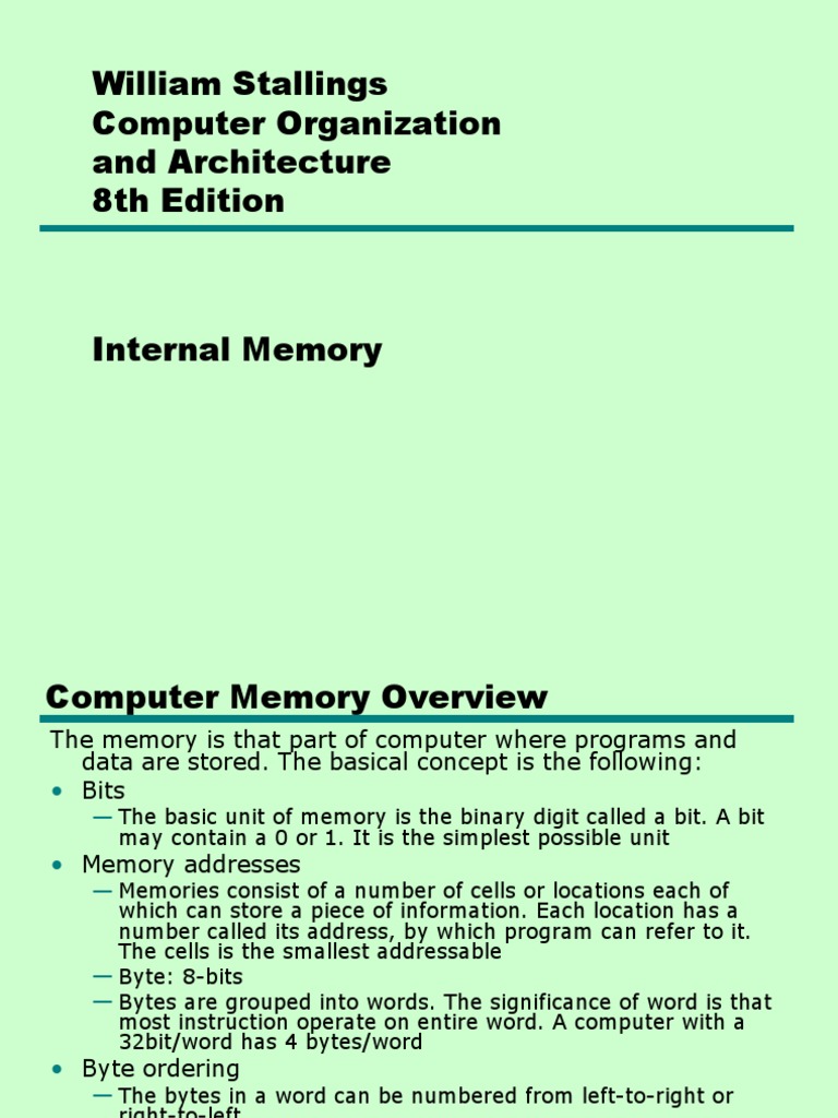 William Stallings Computer Organization and Architecture 8th Edition ...