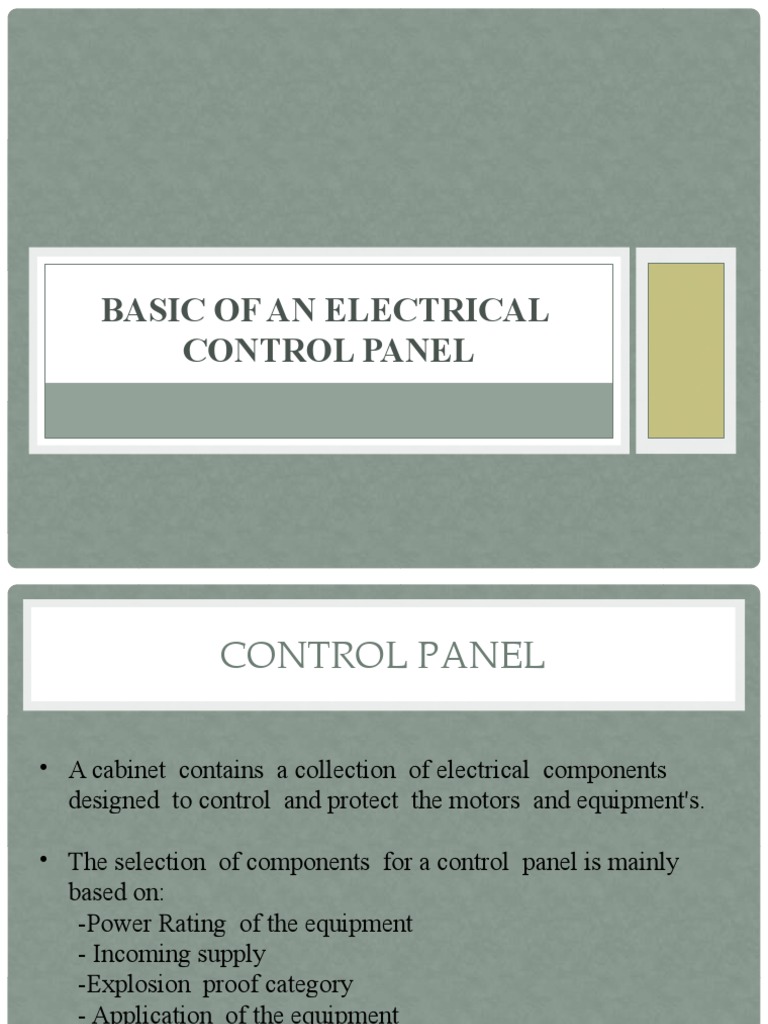 Basic of An Electrical Control Panel | PDF | Switch | Fuse (Electrical)