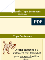 Writing Terrific Topic Sentences: Mini-Lesson