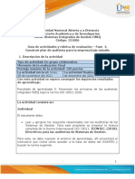 Guía de Actividades y Rúbrica de Evaluación - Fase 4 - Construir Plan de Auditoría para La Empresa Bajo Estudio