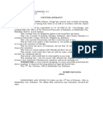 Counter-Affidavit I, ROMEO BATAUSA, Filipino, of Legal Age, Married, and A Resident of Imbatug