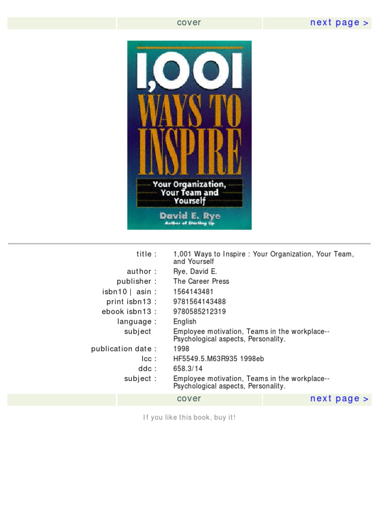 1,001 Ways To Inspire Your Organization, Your Team and Yourself-Mantesh ...