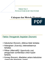 Materi Sesi 1 ISIP4112 Cakupan Dan Metode Ekonomi