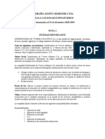 Notas Financieras para La Empresa de Viveres