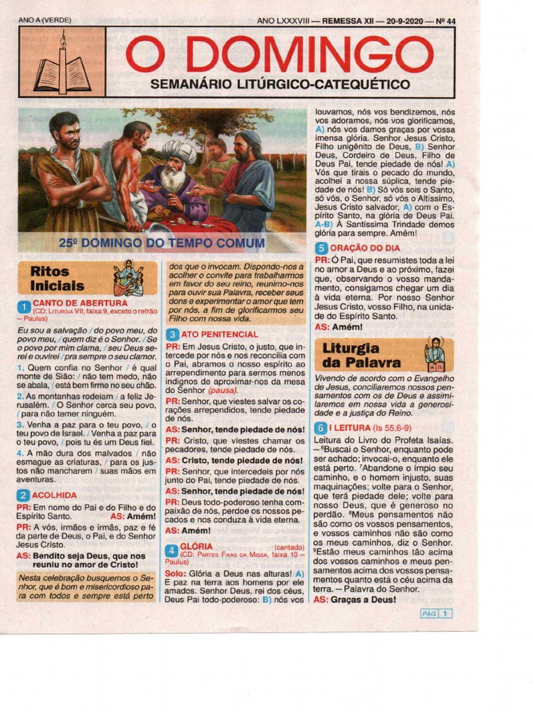 Jornal Missa Do 25 Domingo Comum | PDF