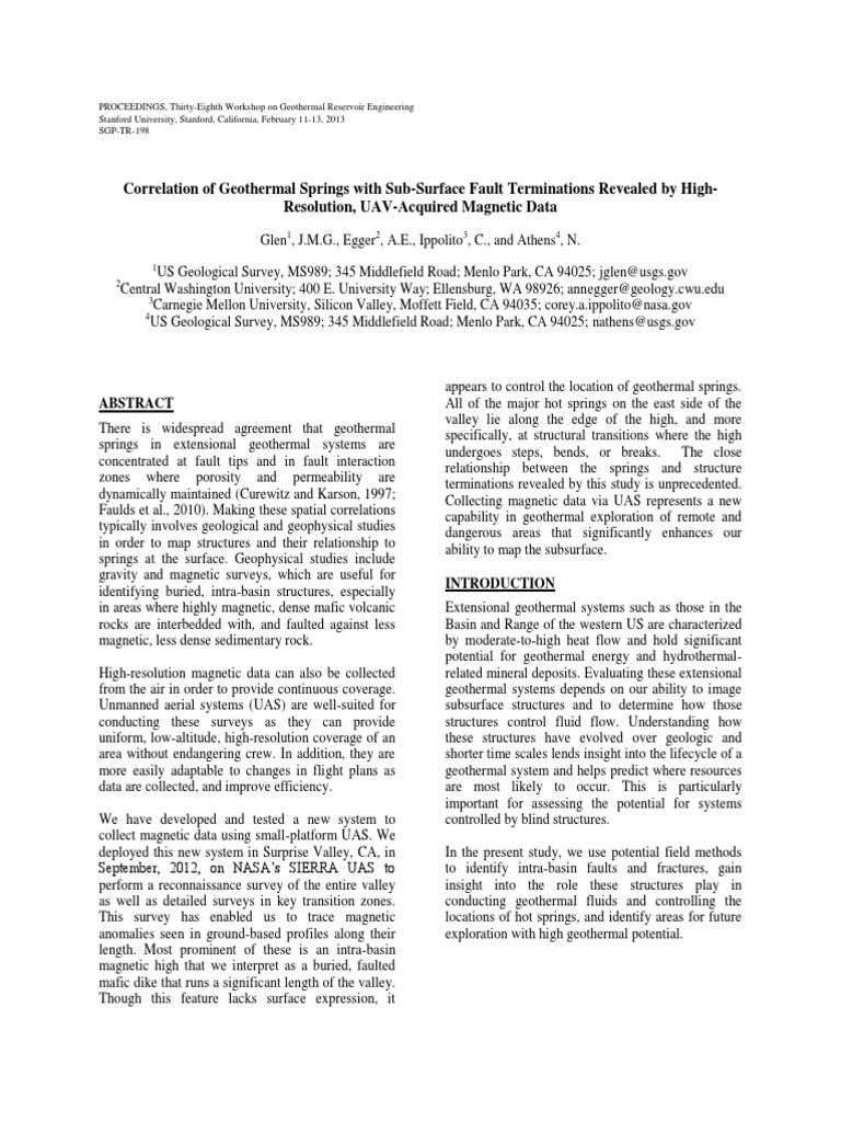 Correlation of Geothermal Springs With Sub-Surface Fault Terminations ...
