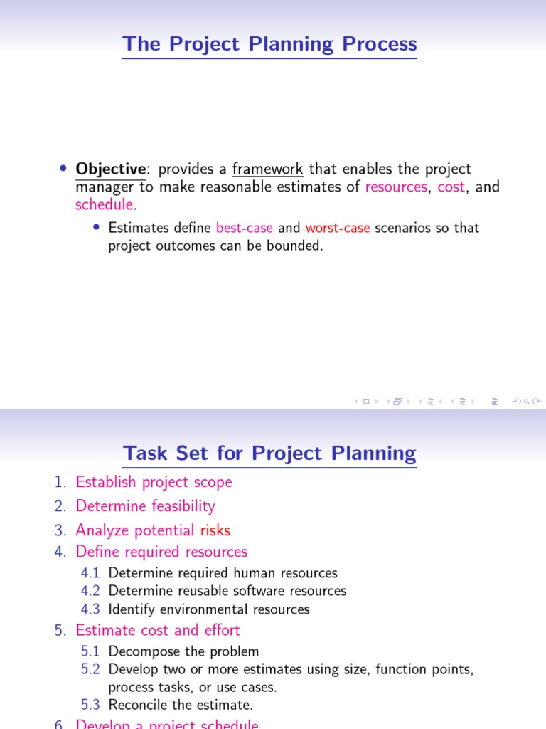 Project Planning Process Pdf Notes