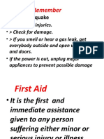After Earthquake First Aid Tips