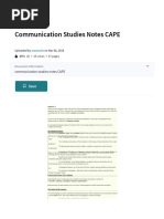 Communication Studies Notes CAPE - PDF - Dialect - English Language