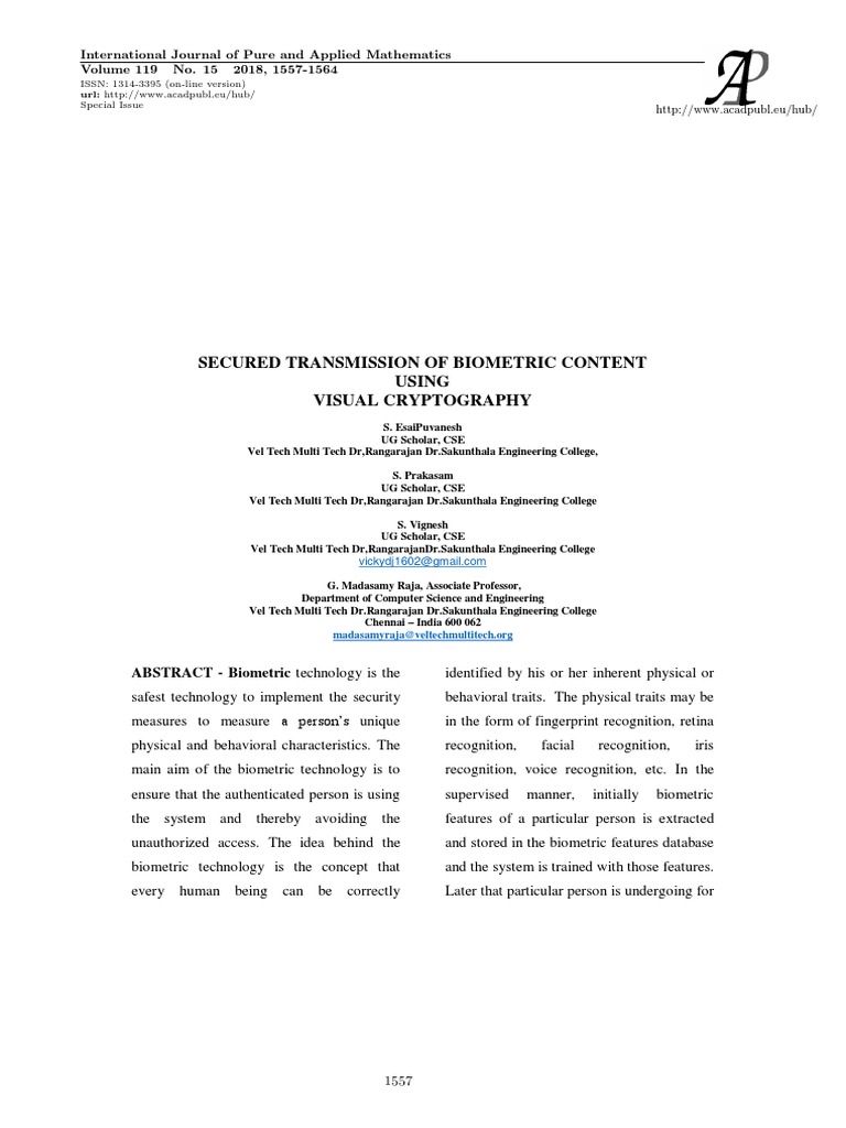 Biometric Transfer PDF Biometrics Encryption