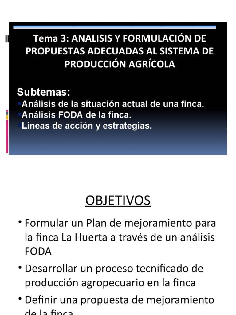 Análisis FODA para Finca La Huerta | PDF | Análisis FODA | Business