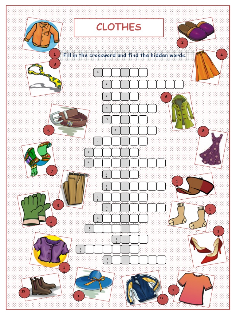 Crossword Puzzle: Clothing Solutions | PDF | Human Appearance | Dress Codes
