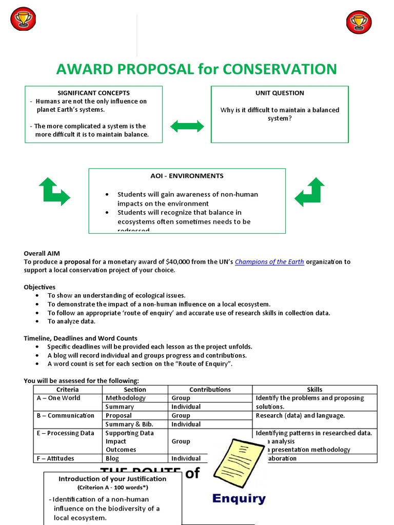 Conservation Award Proposal Guide | PDF | Data | Conservation Biology