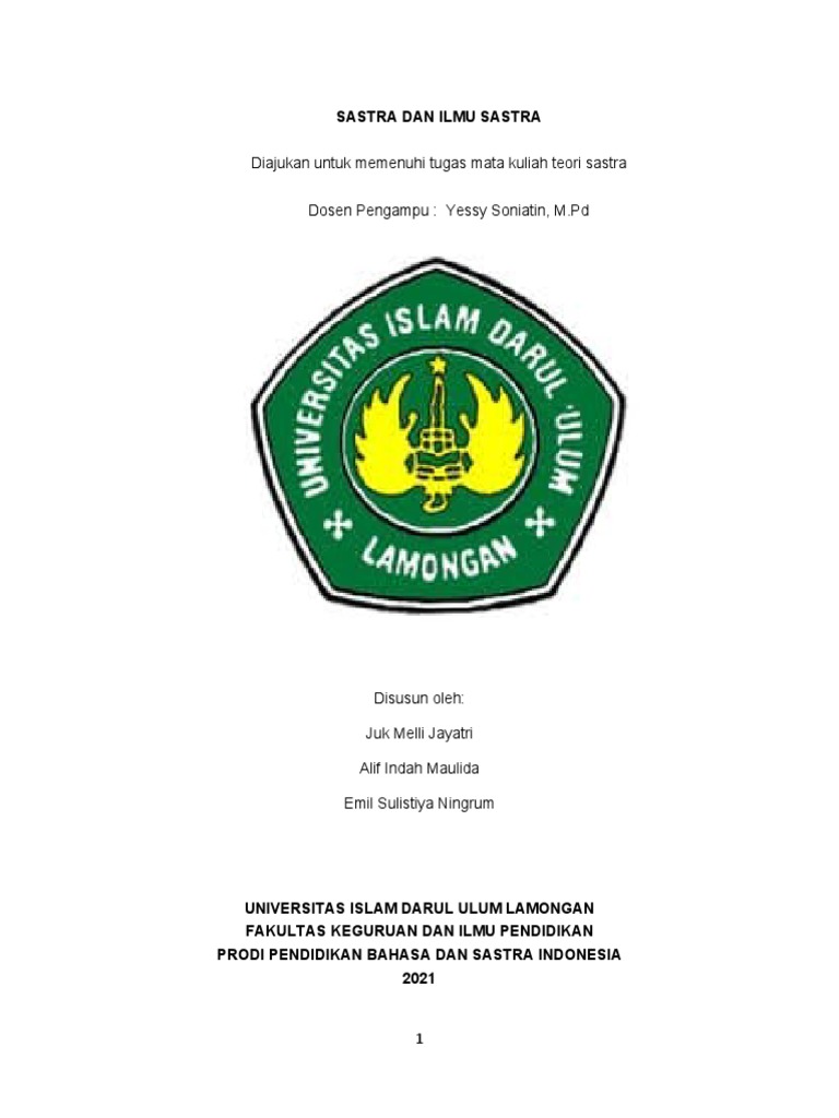 MAKALAH Teori Sastra (Bu Yessy) PDF