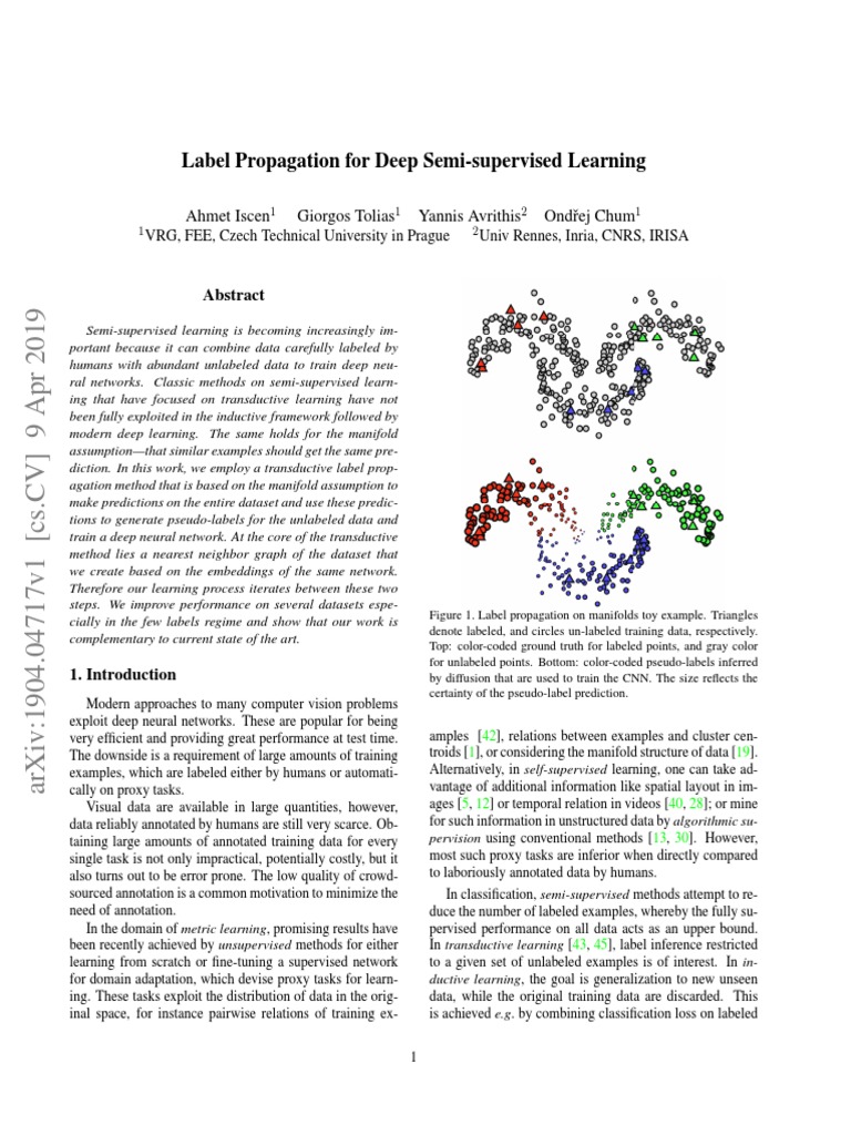 Label Propagation For Deep Semi-Supervised Learning | PDF | Cognitive ...