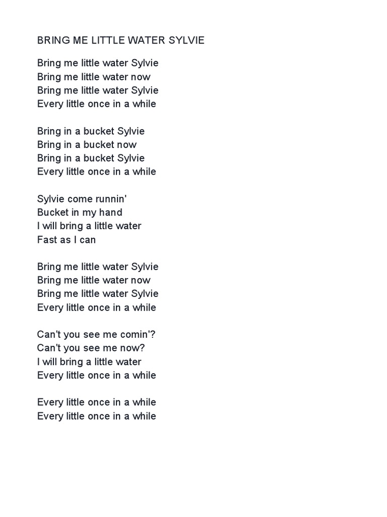 Bring Me Little Water Sylvie PDF