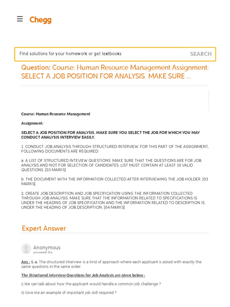 Course - Human Resource Management Assignment - SELE... | PDF | Human ...