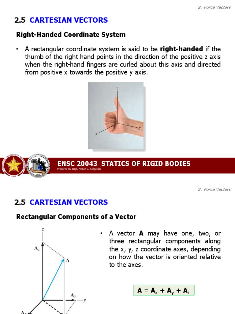 ENSC 20043 Statics Lec3 - Ch2 Force Vectors - Part 2 | PDF | Euclidean ...
