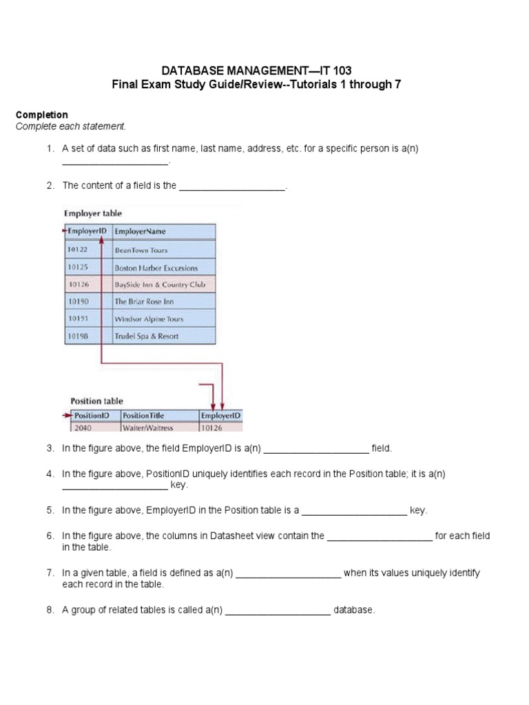 Final+Exam+Study+Guide+With+Reference+Pages Access+2007 Database ...