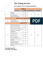 Siba Testing Services: Sample Paper PHD (Computer Science) Program Spring-2019 Verbal