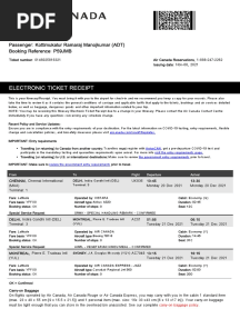 Air Canada Flight E-Ticket