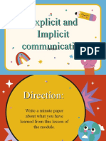 Explicit and Implicit Communication