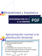 Aproximación normal distribución binomial
